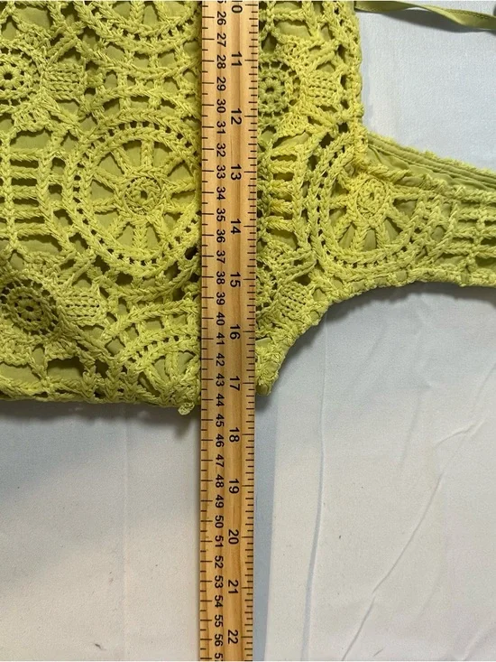 Vici Crochet Square Neck Crop Top in Lime - Picture 5 of 5